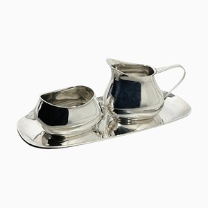 German Silver Cream Set by Gottlieb Kurz, 1910, Set of 3