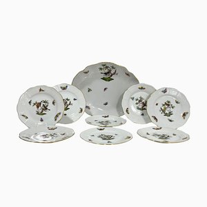 Porcelain Serving Set with Rothschild Pattern from Herend, Set of 9