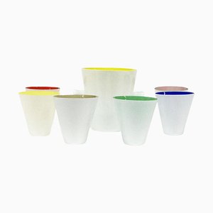 Verres Collection Lidia en Verre de Murano par Umberto Nason pour Nason Moretti Venice, 1955, Set de 7