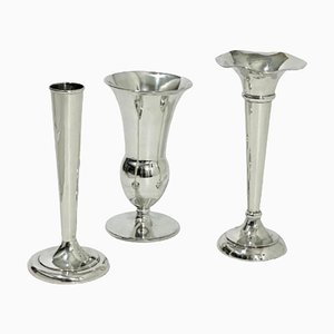 Silver Small Vases, Set of 3