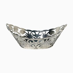 Small Dutch Art Nouveau Silver Basket by Cornelis Van Baaren, 1899