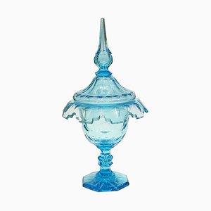Piatto in cristallo azzurro, Olanda, XIX secolo