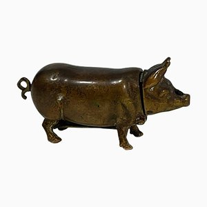 Brass Vesta Match Case in the Shape of a Pig