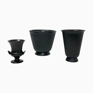 Black Ravenstone Set from Wedgwood, Set of 3