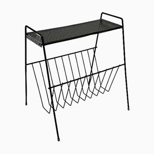 Metal Magazine Rack with Perforated Small Table Top from Pilastro