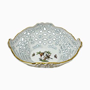 Porcelain Openwork Basket with Rothschild Pattern from Herend Hungary