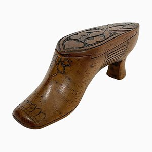 Early 19th Century Dutch Wooden Shoe Shaped Snuff Box