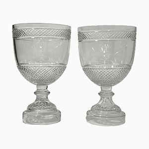 Grandes Coupes en Cristal Taillé, Set de 2