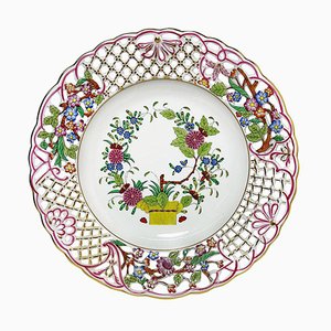 Porcelain Indian Basket Wall Decoration Plate from Herend Hungary
