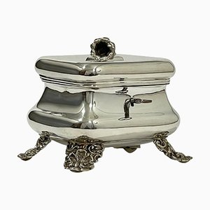 Austrian Silver Sugar Box Raised on Four Feet, 1853