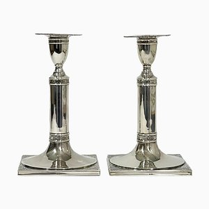 Candelabros holandeses Mid-Century de plata. Juego de 2