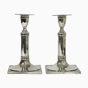 Niederländische Mid-Century Kerzenhalter aus Silber, 2er Set