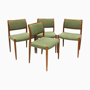 Sillas de comedor modelo 80 de Niels Otto Møller para JL Møller-Højbjerg, Dinamarca. Juego de 4