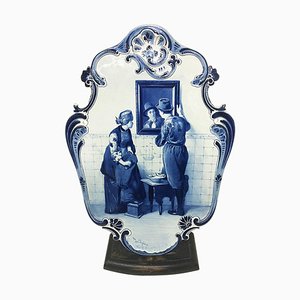 Large Dutch Delft Bottle Plate After C. Bisschop from Porceleyne Fles, 1889