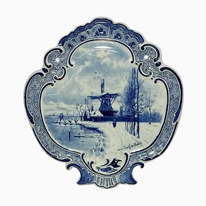 Dutch Delft Wall Plaque After a Painting by F. J. du Chattel from Porceleyne Fles, 1898