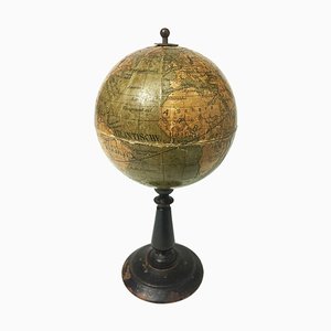 Dutch Miniature Terrestrial Globe on Wooden Base, 1900s