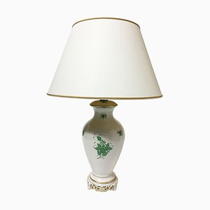 Lampe de Bureau Bouquet Apponyi en Porcelaine Verte de Herend Hongrie