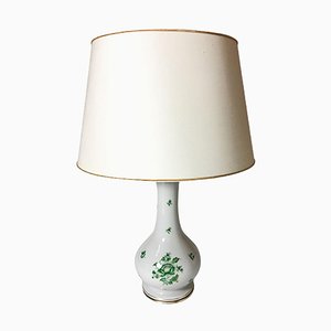 Fortuna Green Pattern Porcelain Table Lamp from Herend Hungary