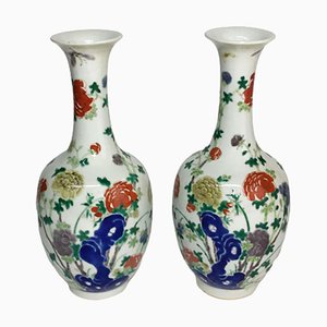 Kangxi Famille Verte Vasen, 1662-1722, 2er Set