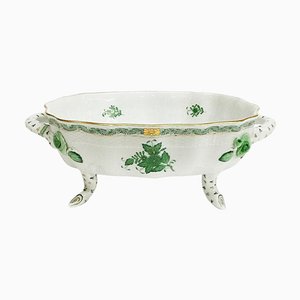 Bol à Fruits Bouquet Apponyi en Porcelaine Verte de Herend Hongrie