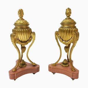 Small 19th Century French Gilt Bronze Cassolettes, Set of 2