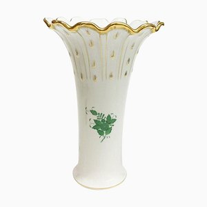 Large Chinese Bouquet Apponyi Green Porcelain Vase from Herend