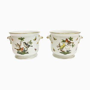 Rothschild Porcelain Cachepots from Herend, Set of 2