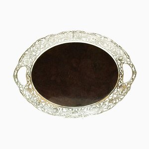 Silver Tray with Wooden Bottom, 1948