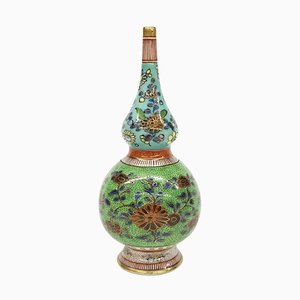 18th Century Chinese Porcelain Colored Double Gourd Vase in Floral Design from Kangxi