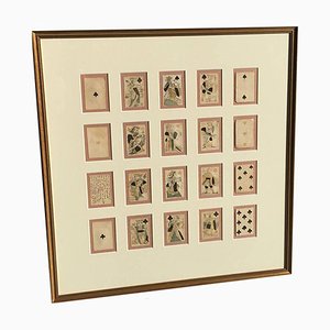 18th Century Playing Cards in Frame