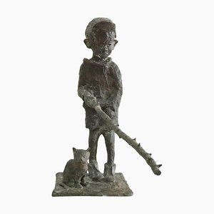 Niederländische Bronze Dangling Boy Skulptur von Adri De Waard