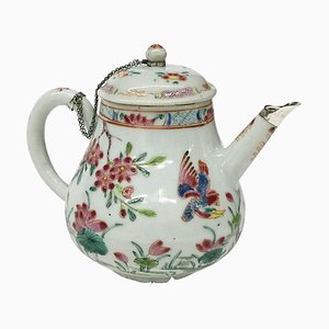 Antique Chinese Famille Rose Teapot With Cover