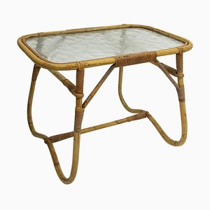 Petite Table d'Appoint ou Table Basse en Rotin par Dirk Van Sliedregt pour Rohe Noordwolde, 1950s