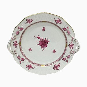 Chinese Bouquet Himbeer Porzellan Teller oder Kotelett von Herend Ungarn