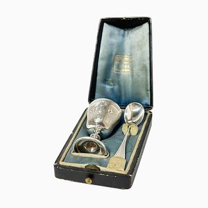 Portauova e cucchiaio in argento di Pellerin & Lemoing, Francia, XIX secolo, set di 3
