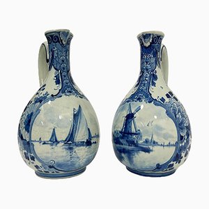 Botellas Delft holandesas de Porceleyne Fles, 1899-1903. Juego de 2