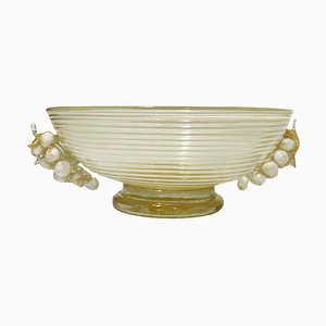 Murano Glass Bowl with Bunches of Grapes by Ercole Barovier & Toso, Italy
