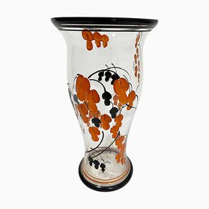 Vase Art Déco en Émail Peint à la Main par AJ Van Kooten, 1894-1951