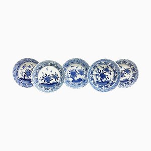 Platos chinos de porcelana Kangxi, 1662-1722. Juego de 5