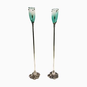 Murano Art Glass Floor Lamps, Italy, Set of 2