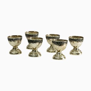 Indonesian Silver Yogya Egg Cups from Sastro Sukarto, Set of 6