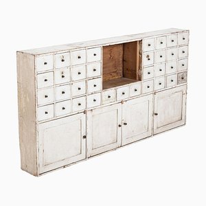 Large 19th Century English Painted Seed Drawer Cabinet