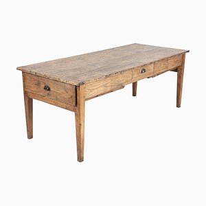 Large 19th Century French Elm Farmhouse Refectory Table