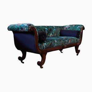 Englisches Regency Mahagoni Scroll End Sofa