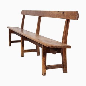 Large 19th Century Welsh Pine Waiting Room Bench