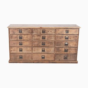 Large 19th Century English Bank of Workshop Drawers