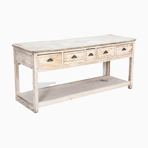 Georgian English Rustic Bleached Pine Dresser Base