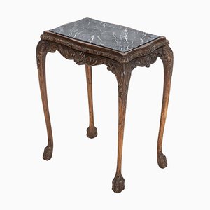 Table d'Appoint Lion Paw en Chêne et Faux Marbre, Angleterre