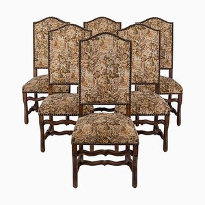 Beech Os De Mouton Tapestry Chairs, Set of 6