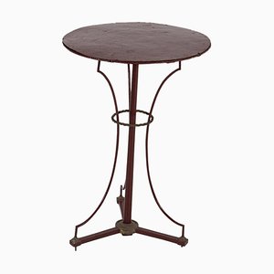 French Painted Brass or Bronze & Iron Chess Bistro Table